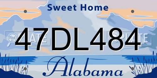 47DL484 Alabama License Plate