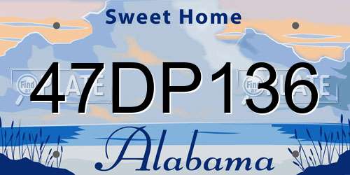 47DP136 Alabama License Plate