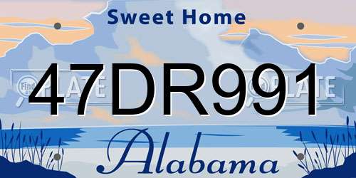 47DR991 Alabama License Plate