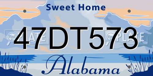 47DT573 Alabama License Plate