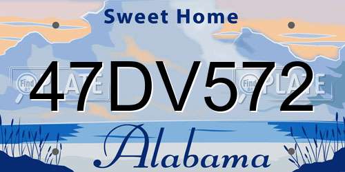 47DV572 Alabama License Plate