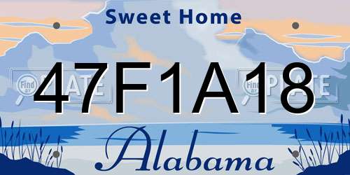 47F1A18 Alabama License Plate