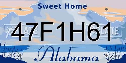 47F1H61 Alabama License Plate