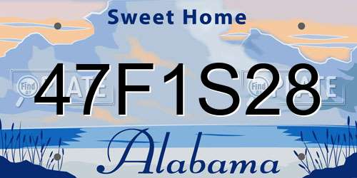 47F1S28 Alabama License Plate