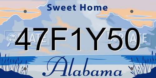 47F1Y50 Alabama License Plate