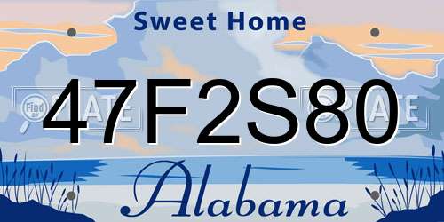 47F2S80 Alabama License Plate