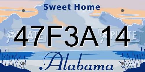 47F3A14 Alabama License Plate