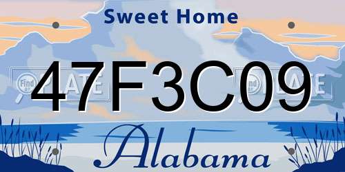 47F3C09 Alabama License Plate