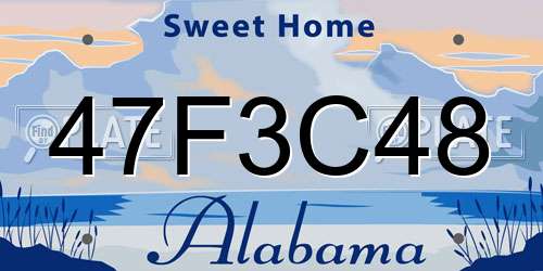 47F3C48 Alabama License Plate