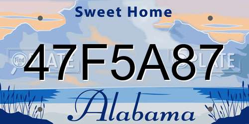 47F5A87 Alabama License Plate