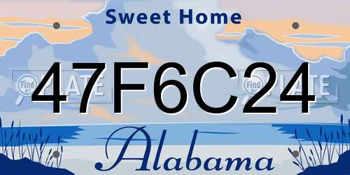 47F6C24 Alabama License Plate