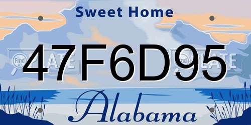 47F6D95 Alabama License Plate