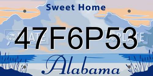 47F6P53 Alabama License Plate