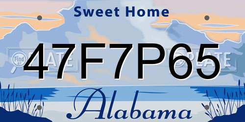 47F7P65 Alabama License Plate