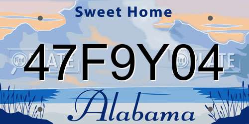 47F9Y04 Alabama License Plate