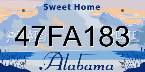 47FA183 Alabama License Plate