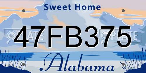 47FB375 Alabama License Plate