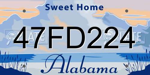 47FD224 Alabama License Plate