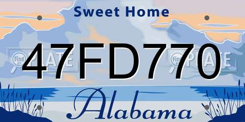 47FD770 Alabama License Plate