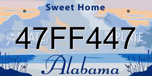 47FF447 Alabama License Plate