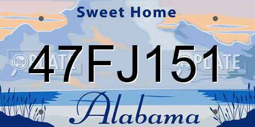 47FJ151 Alabama License Plate