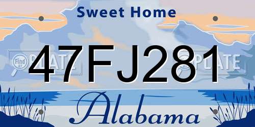 47FJ281 Alabama License Plate
