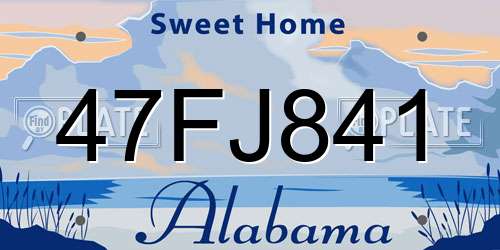 47FJ841 Alabama License Plate