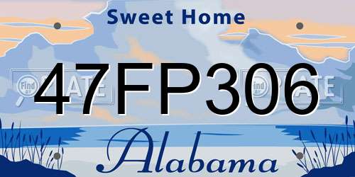 47FP306 Alabama License Plate