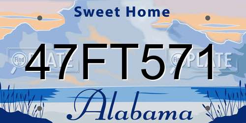 47FT571 Alabama License Plate