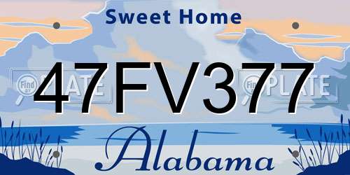 47FV377 Alabama License Plate