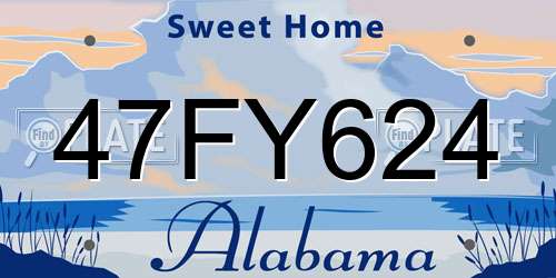 47FY624 Alabama License Plate
