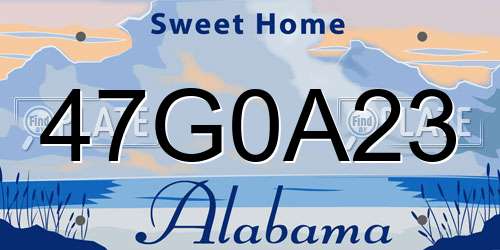 47G0A23 Alabama License Plate