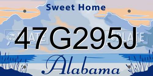 47G295J Alabama License Plate