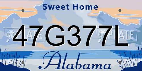 47G377L Alabama License Plate