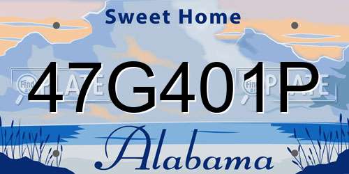 47G401P Alabama License Plate