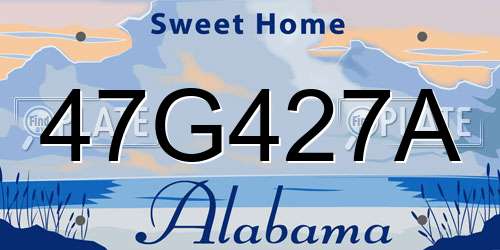 47G427A Alabama License Plate