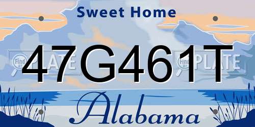 47G461T Alabama License Plate