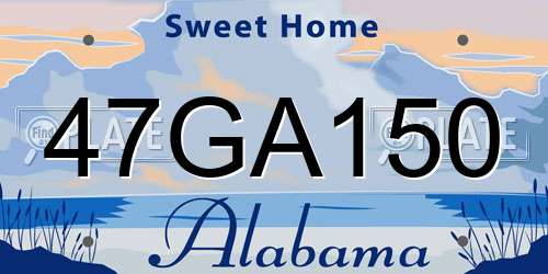 47GA150 Alabama License Plate