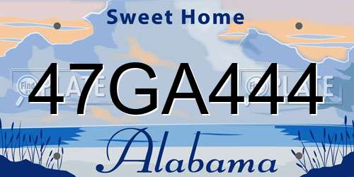 47GA444 Alabama License Plate