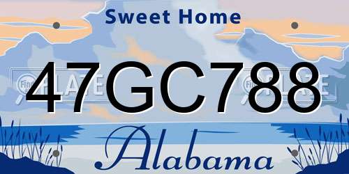 47GC788 Alabama License Plate