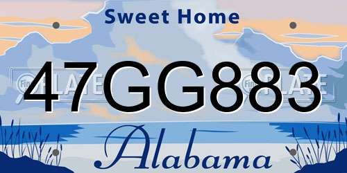 47GG883 Alabama License Plate