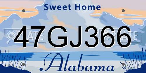 47GJ366 Alabama License Plate