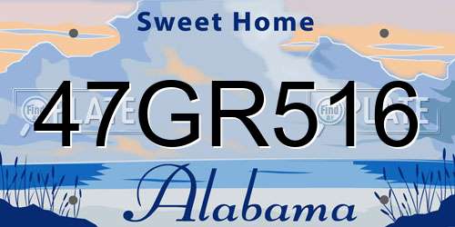 47GR516 Alabama License Plate
