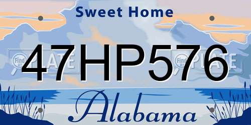 47HP576 Alabama License Plate
