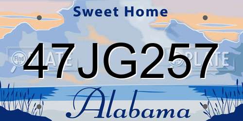 47JG257 Alabama License Plate