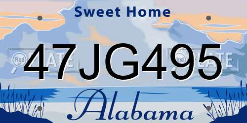 47JG495 Alabama License Plate