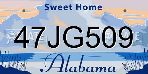 47JG509 Alabama License Plate