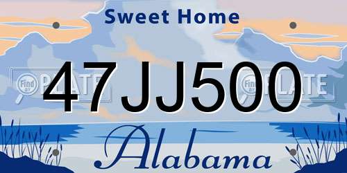 47JJ500 Alabama License Plate