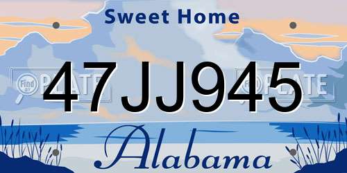 47JJ945 Alabama License Plate