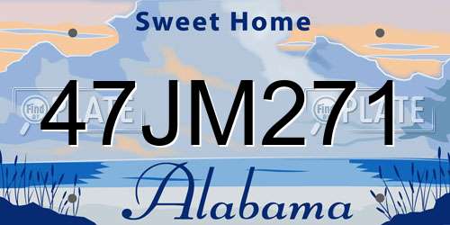 47JM271 Alabama License Plate